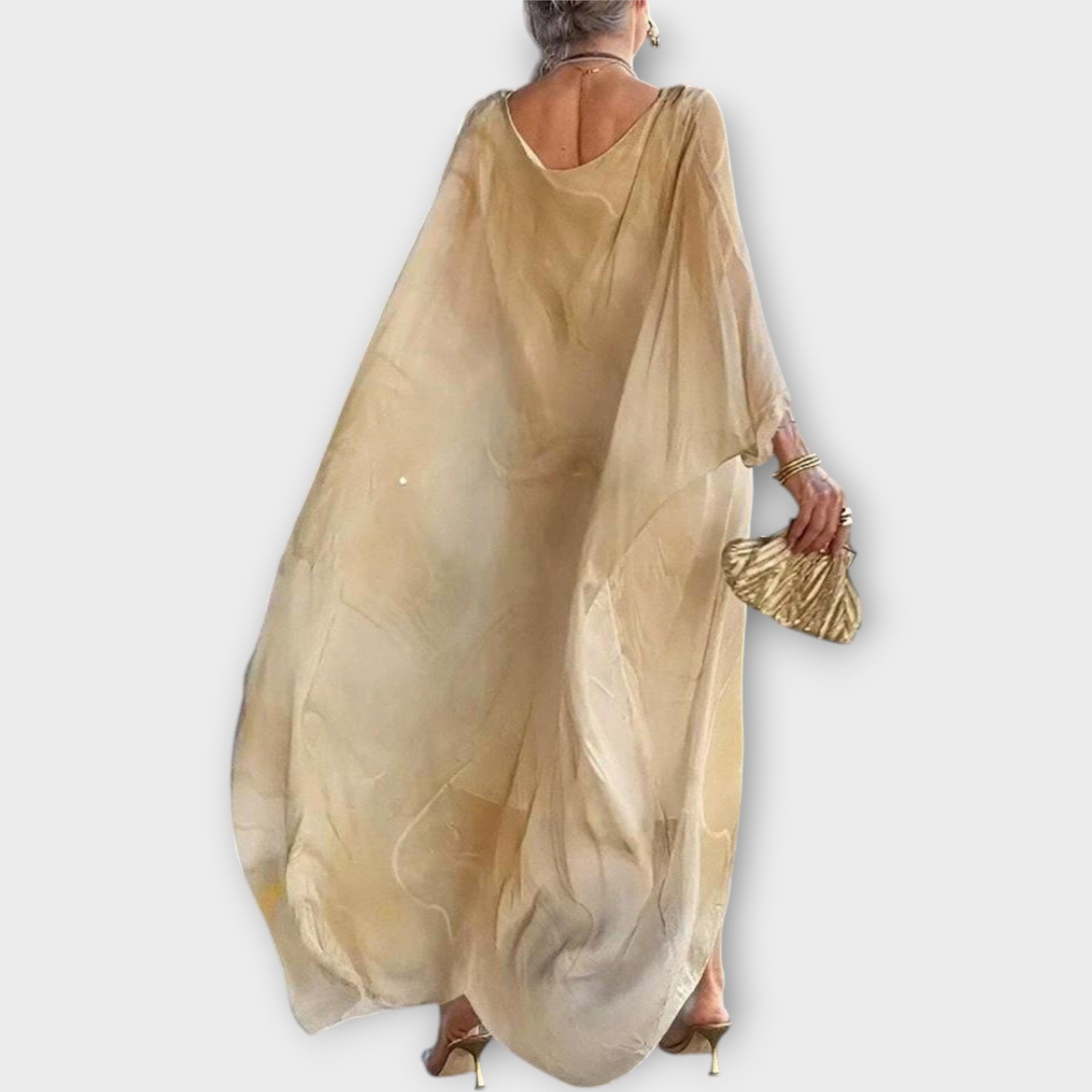 Maxi Kaftán con Textura Transparente