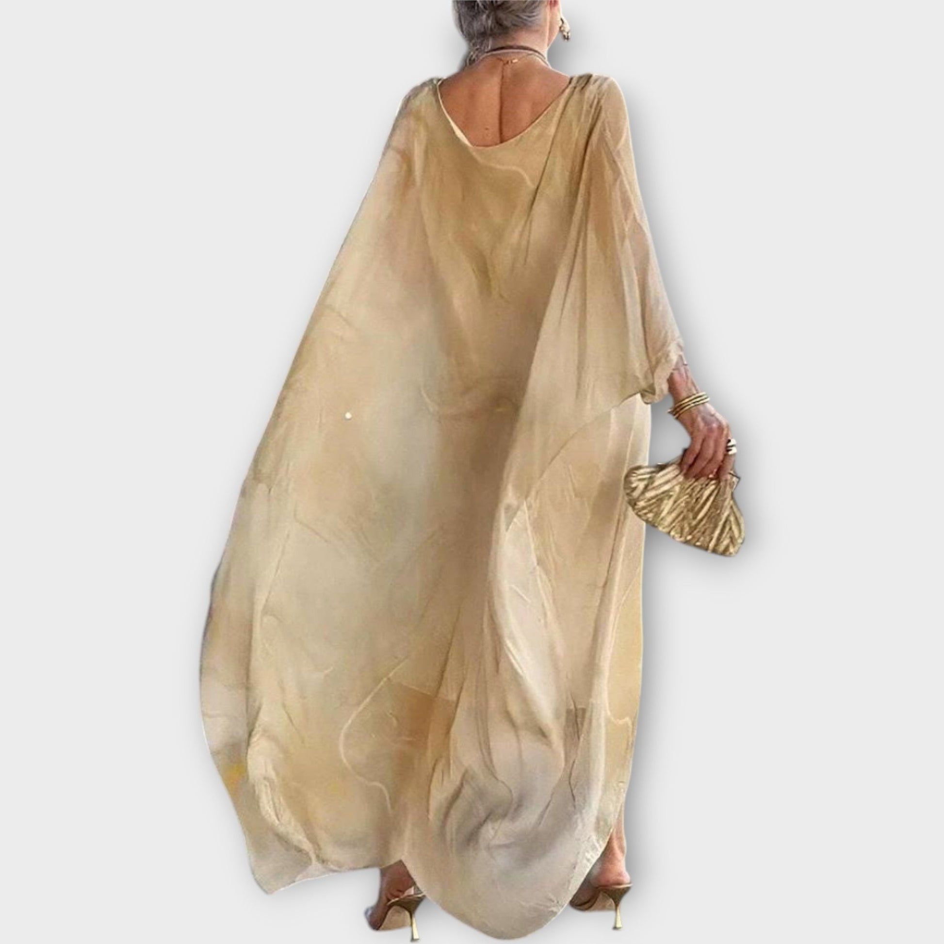 Maxi Kaftán con Textura Transparente