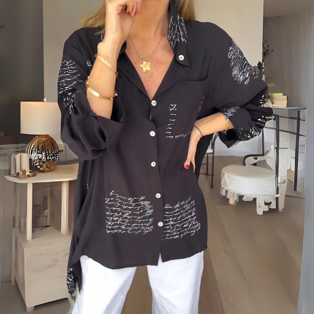 Skylar – Camisa de Botones Escrita a Mano