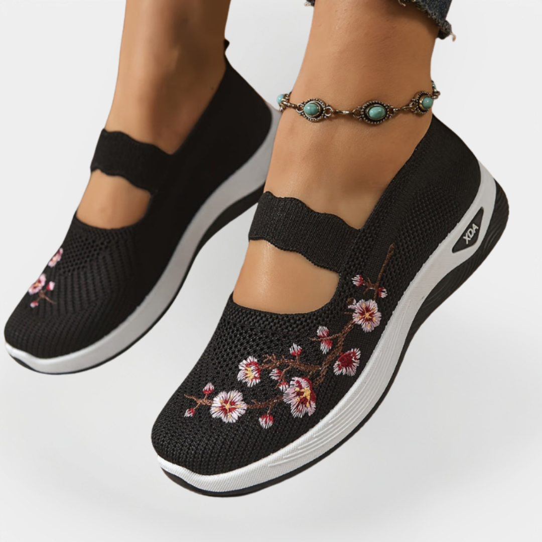 Zapatos Ortopédicos con Bordado Floral