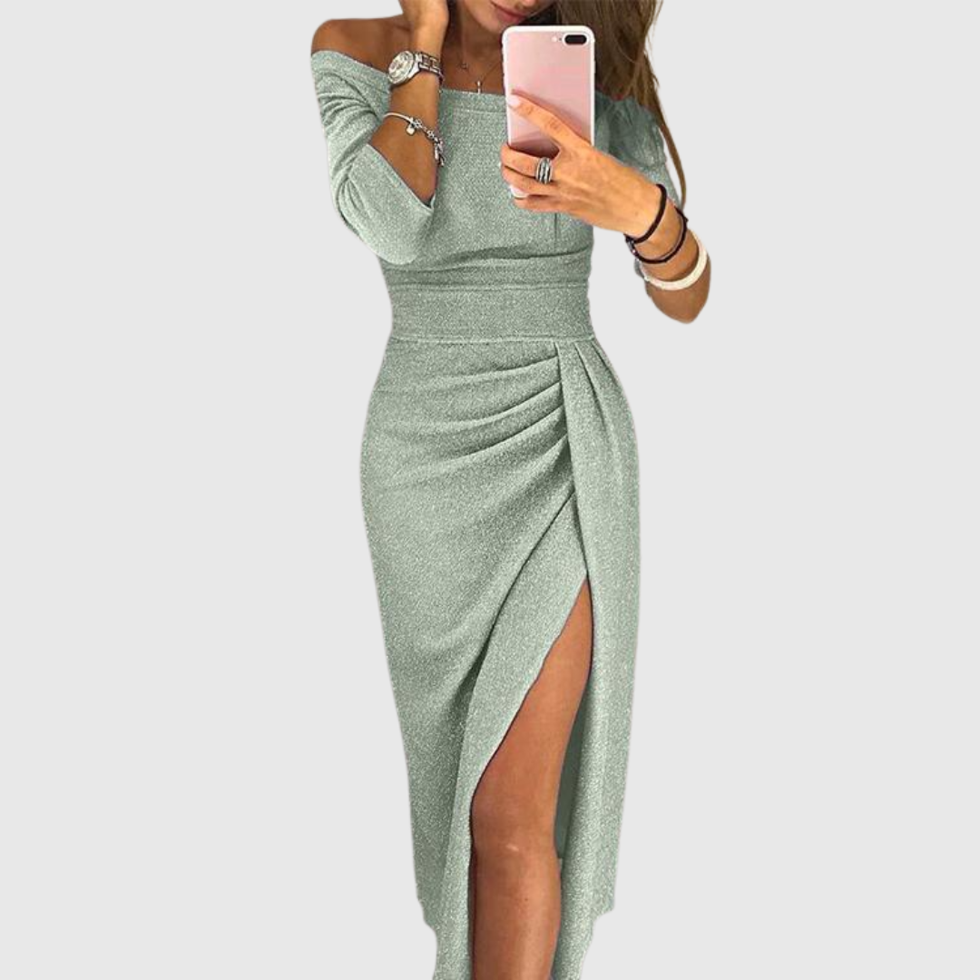 Lylah - Vestido Maxi con Cuello Halter Draped