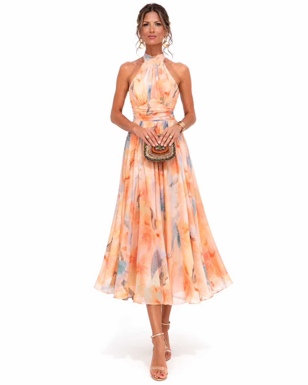 Ulani - Vestido Maxi de Cuello Halter Ligero