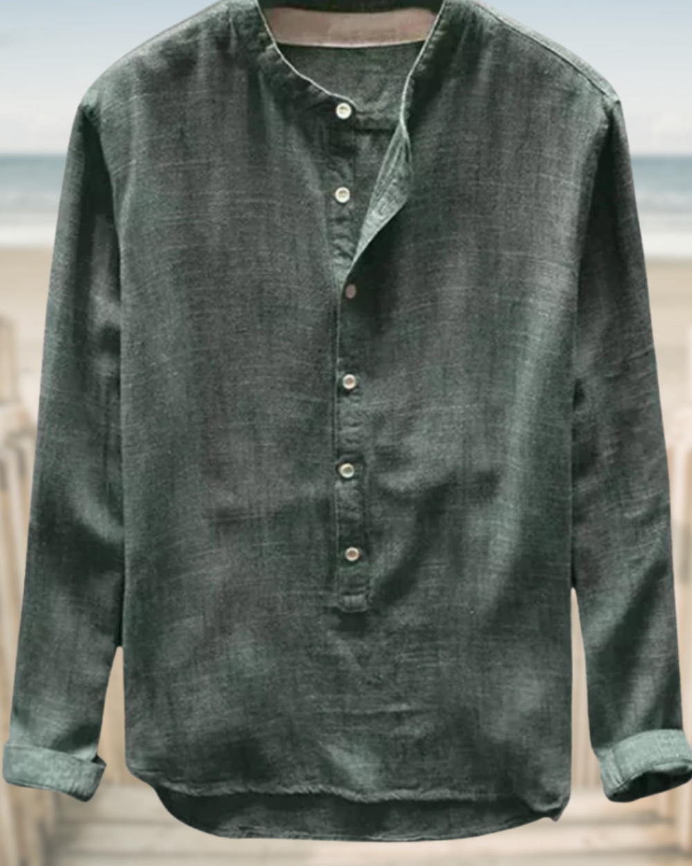 ETHAN – CAMISA CON CUELLO MANDARÍN RELAJADA