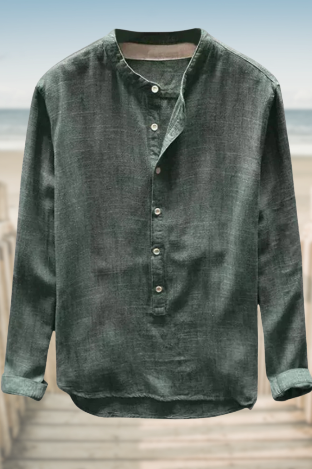 ETHAN – CAMISA CON CUELLO MANDARÍN RELAJADA