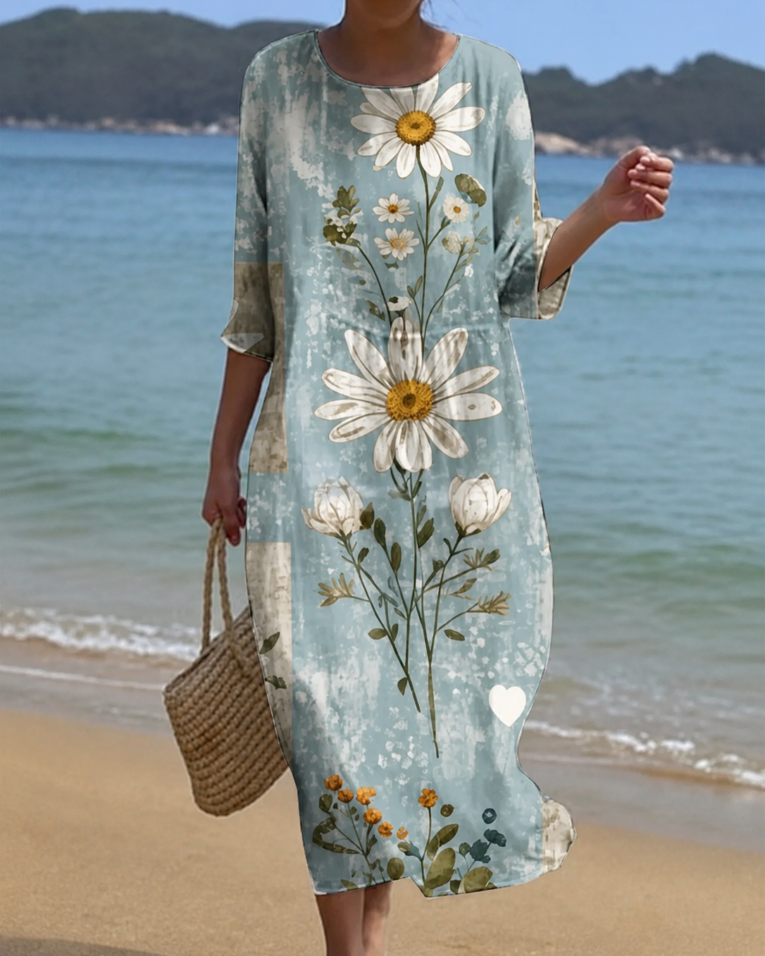 Vestido casual de mujer con estampado floral