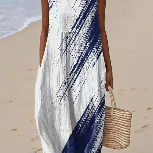 Capri | Vestido Midi Diagonal Azul
