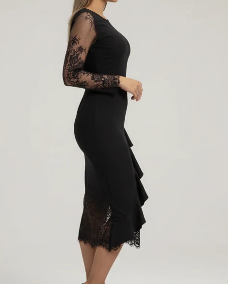 NAFISA™ | VESTIDO ENTALLADO DE ENCAJE