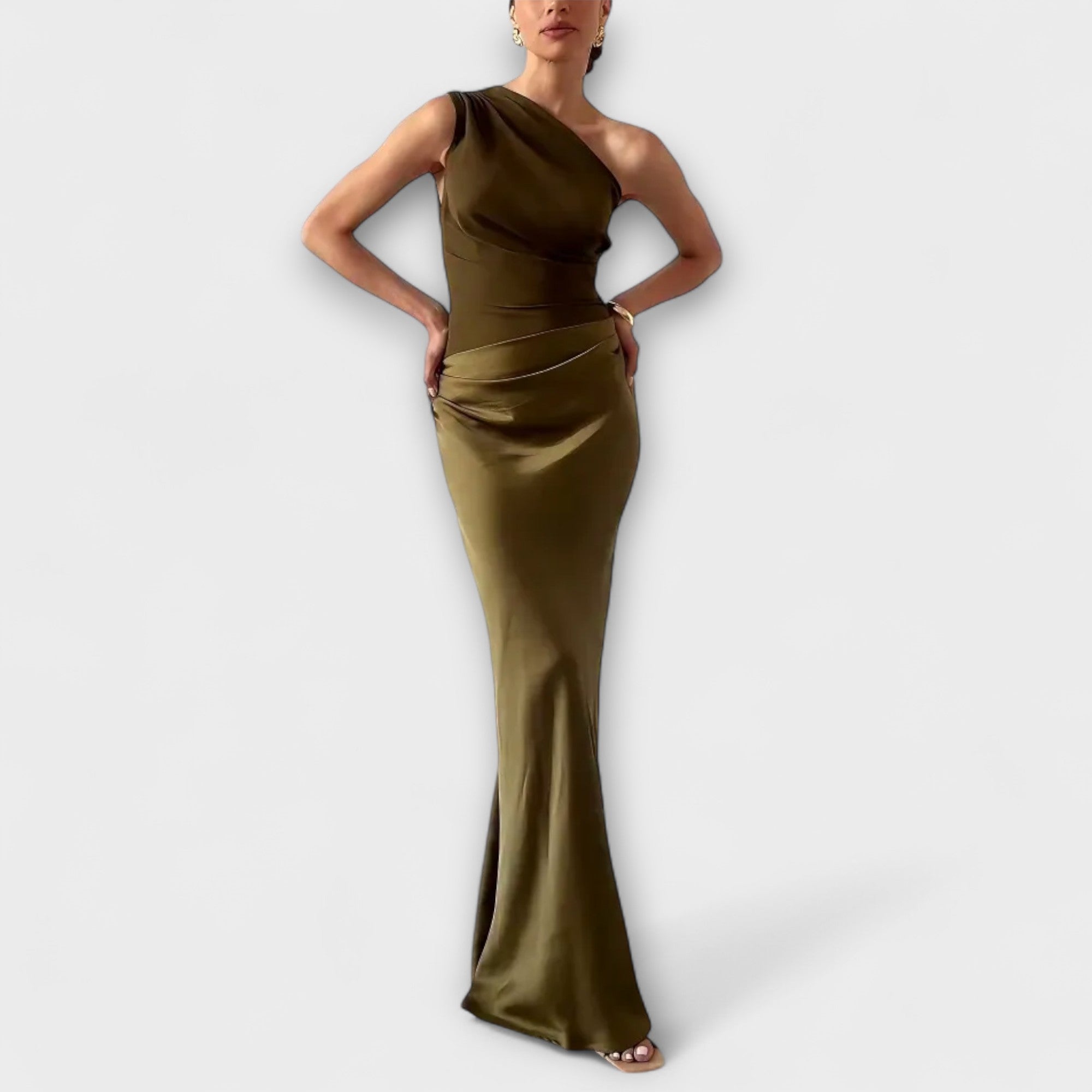 Vestido Maxi con Hombro Descubierto