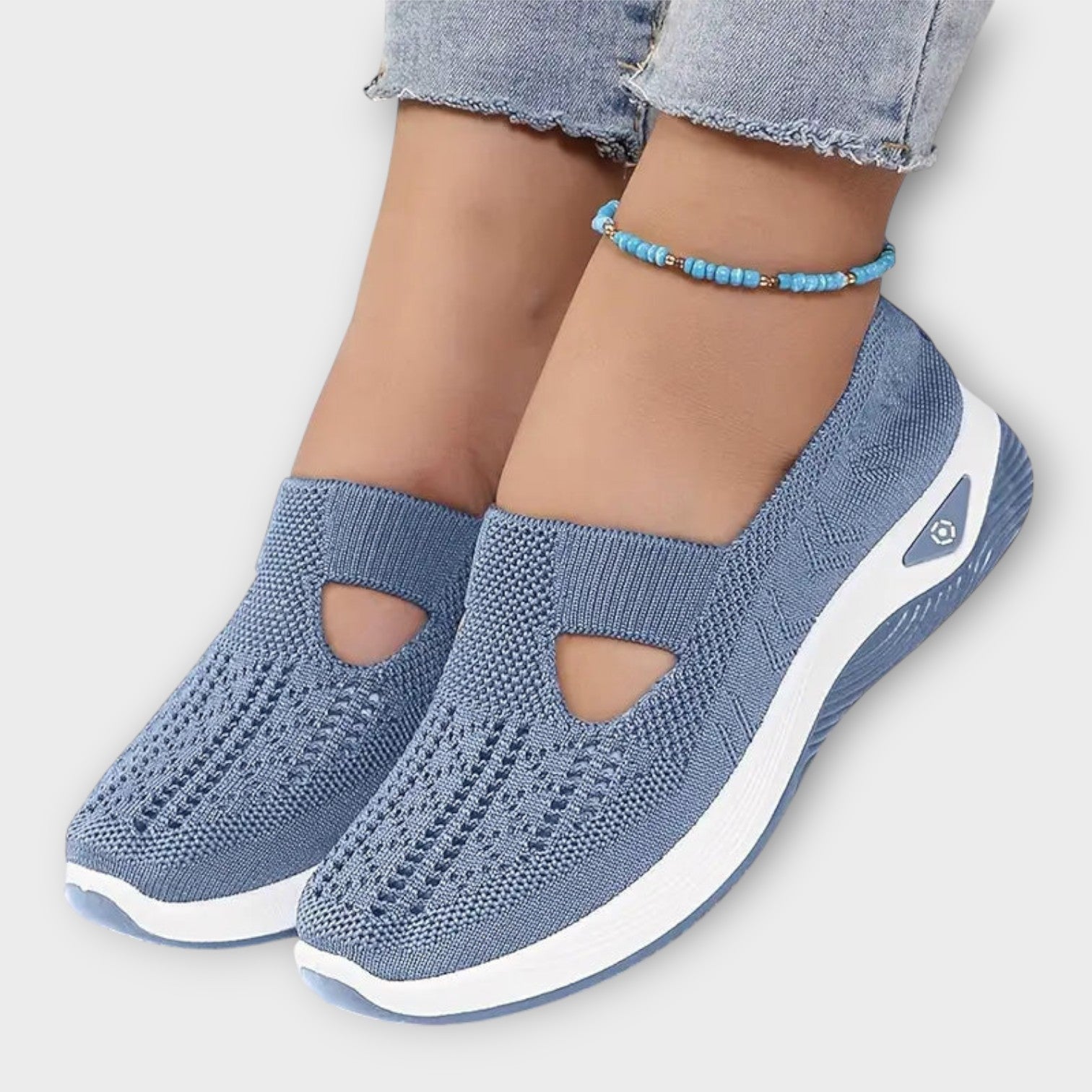 Zapatos de caminar de punto cómodos y sin cordones