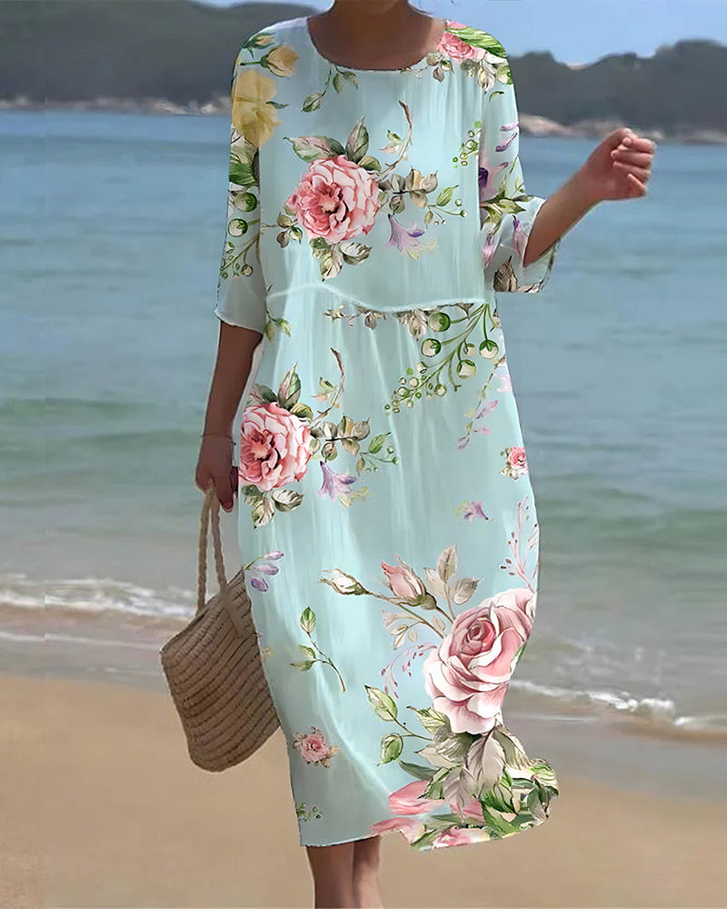 MARISOL - VESTIDO FLORAL MODERNO Y ELEGANTE