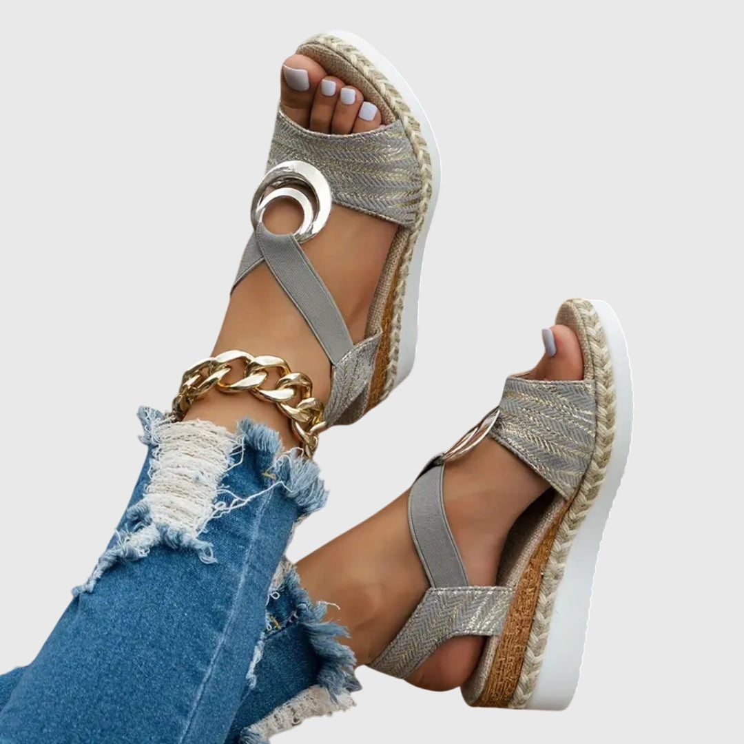 Olalla | Sandalias con Cuña y Correa Ajustable para Mujer