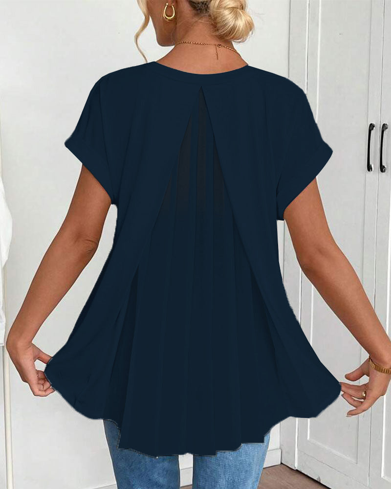 ESTRID - CAMISETA DE PATCHWORK CON MANGAS CORTAS Y ESTILO