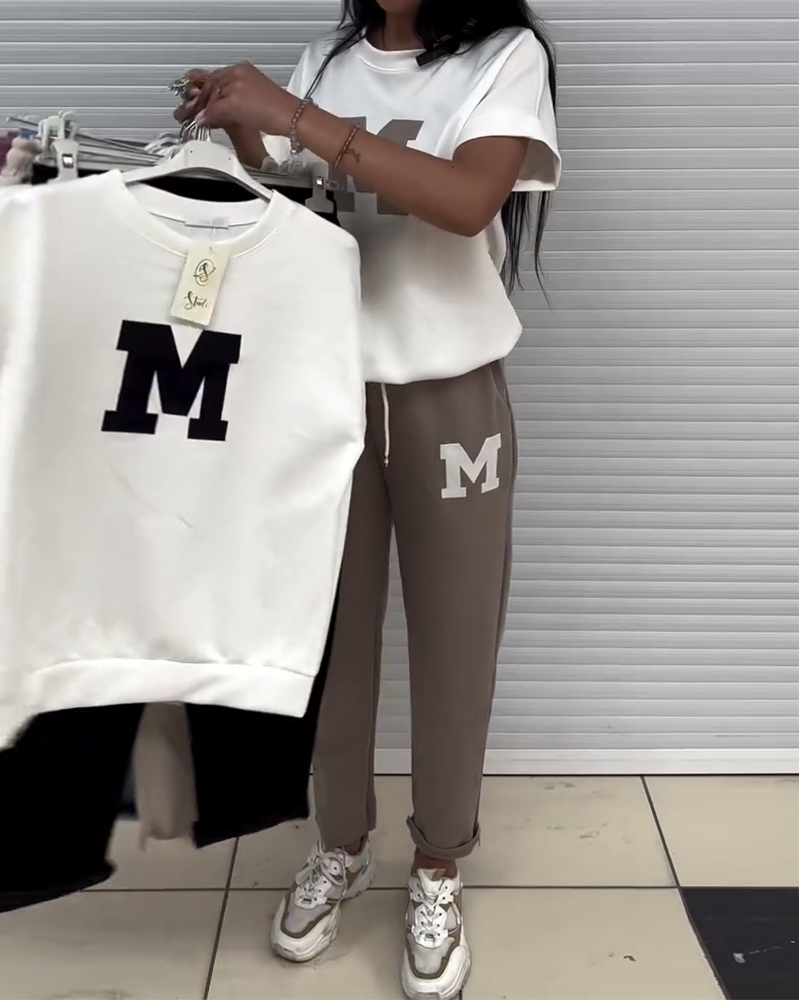 Conjunto de Ropa Casual Impresa para Mujeres