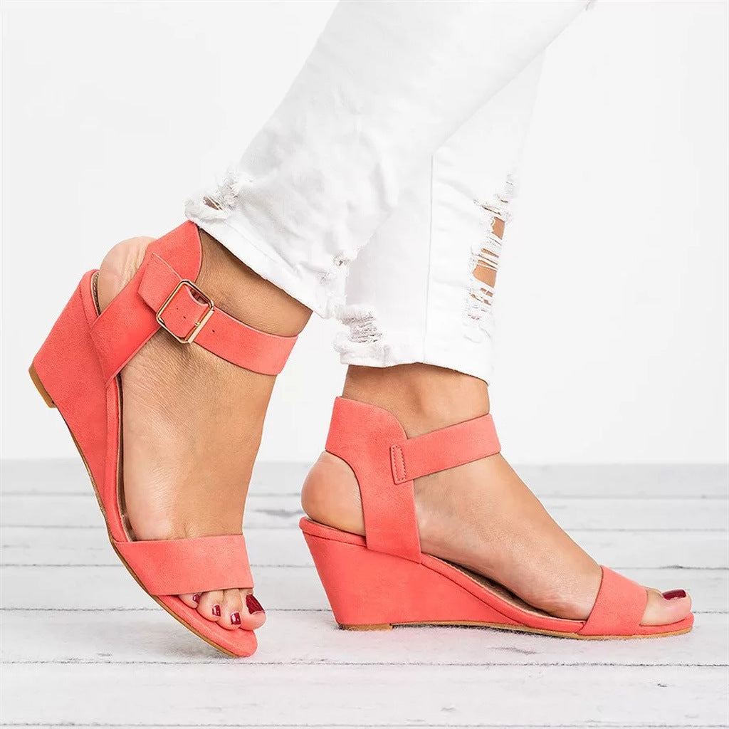 Rochel | Sandalias de mujer de primavera con cuña y pulsera