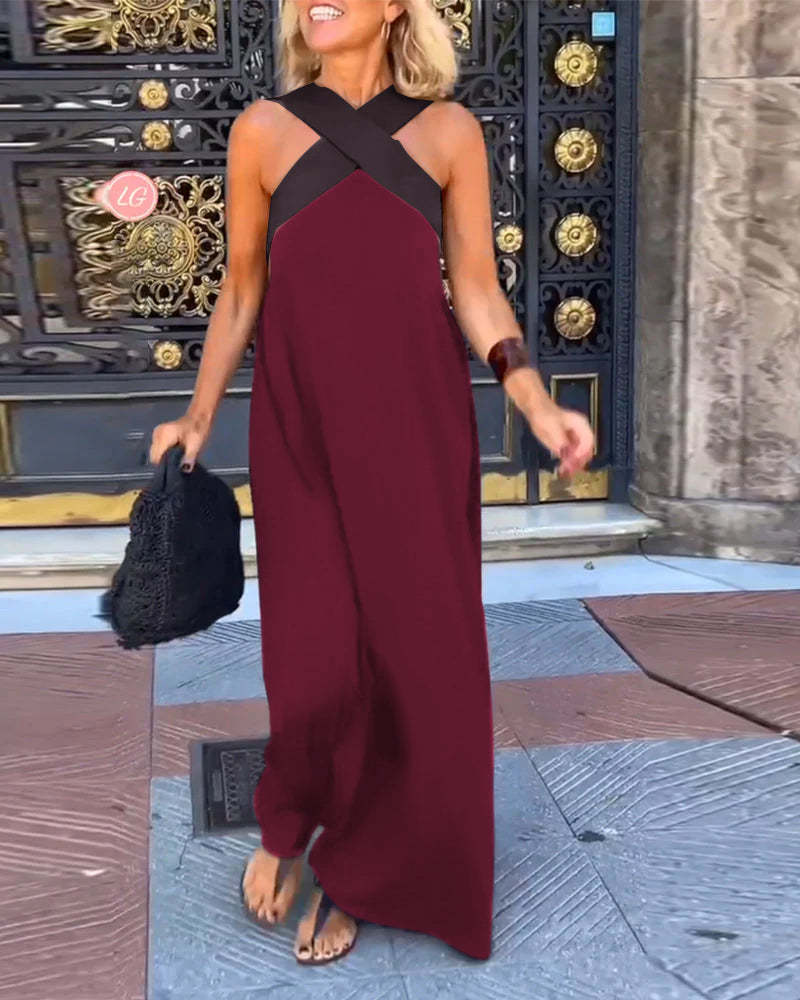 Valerie | Vestido sin mangas con cuello halter cruzado