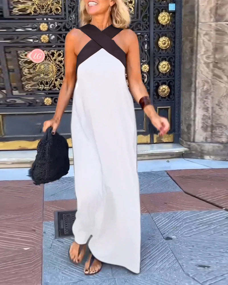 Valerie | Vestido sin mangas con cuello halter cruzado
