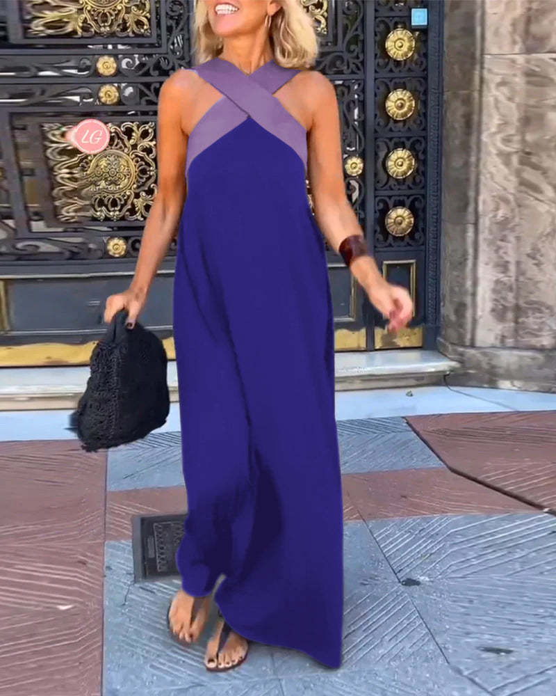 Valerie | Vestido sin mangas con cuello halter cruzado