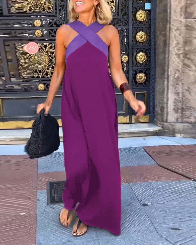 Valerie | Vestido sin mangas con cuello halter cruzado
