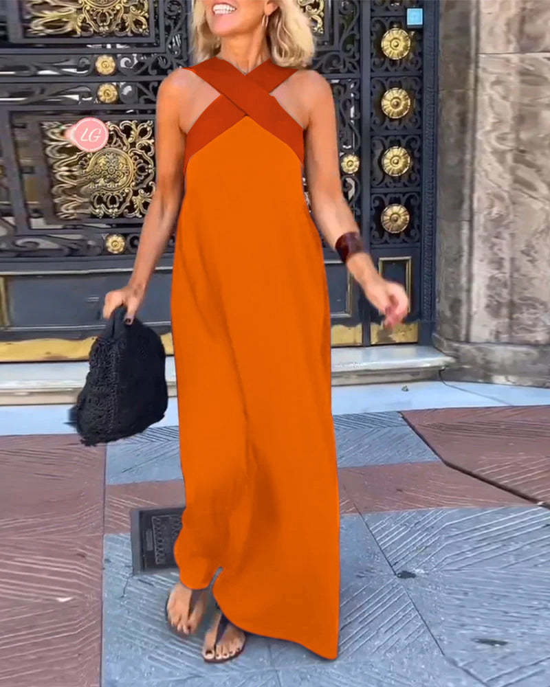 Valerie | Vestido sin mangas con cuello halter cruzado