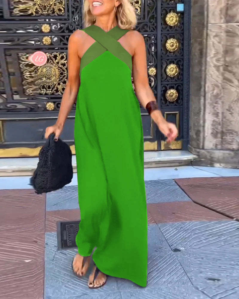 Valerie | Vestido sin mangas con cuello halter cruzado