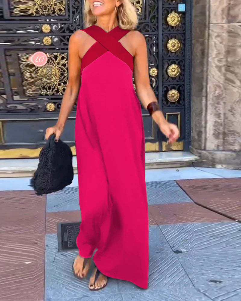 Valerie | Vestido sin mangas con cuello halter cruzado