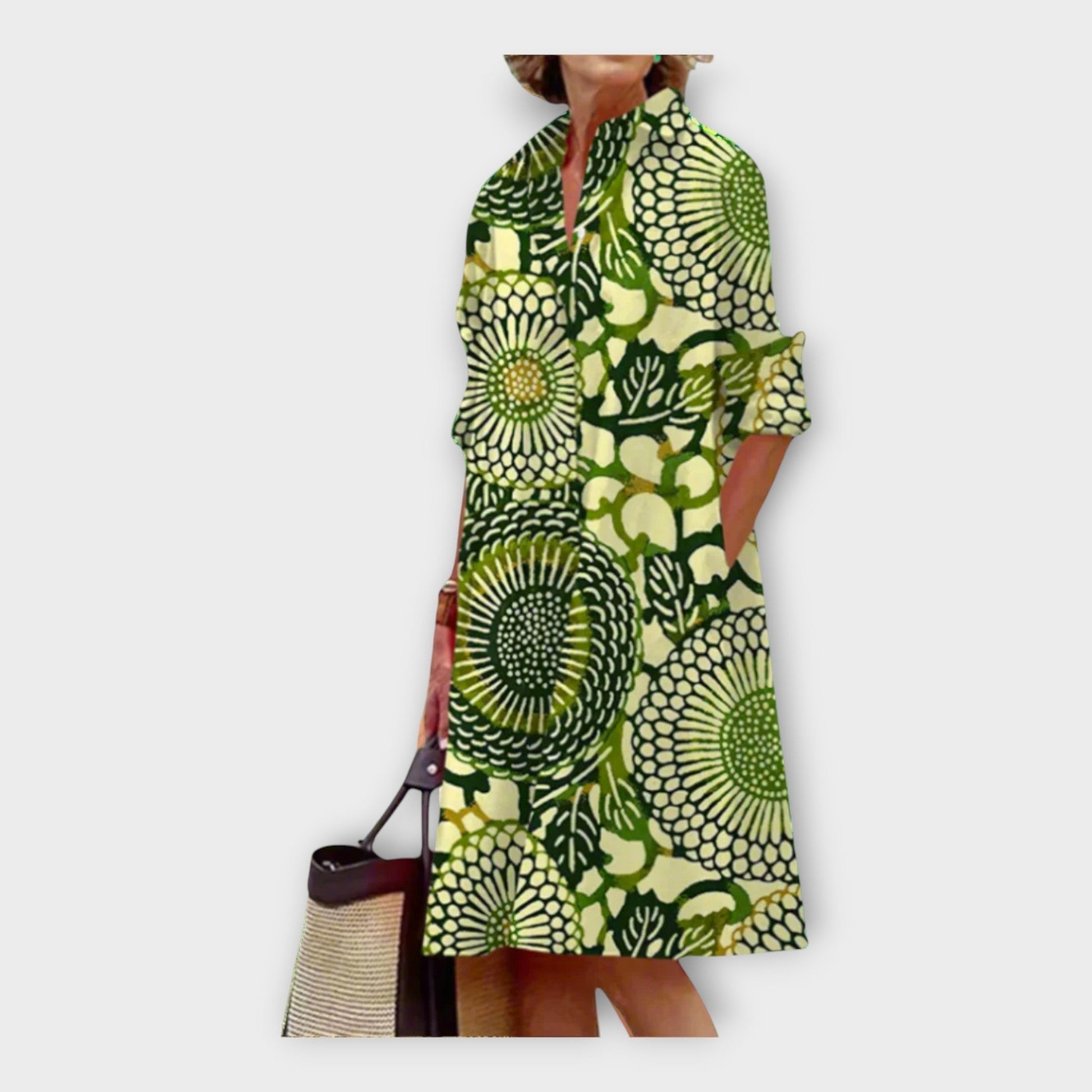 Vestido Hecho a Mano con Patrón Geométrico