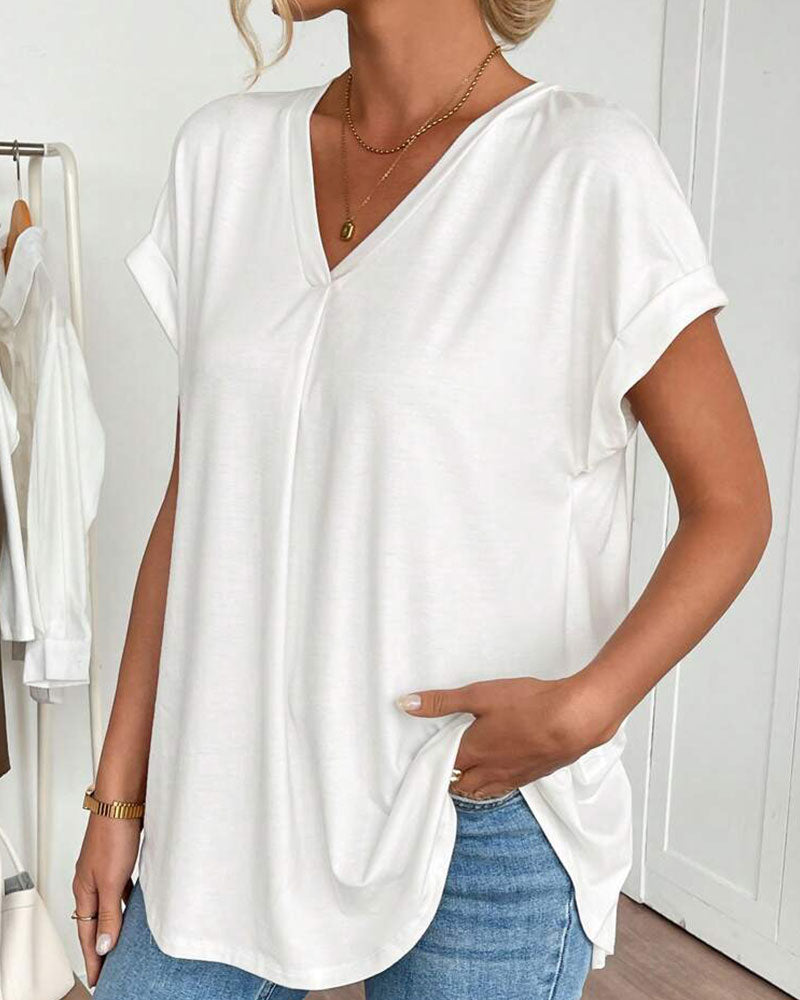 ESTRID - CAMISETA DE PATCHWORK CON MANGAS CORTAS Y ESTILO