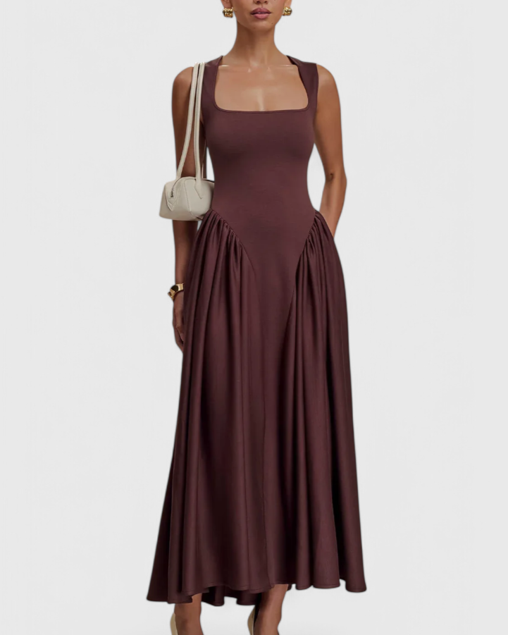 Verona Vestido Midi con Escote Cuadrado