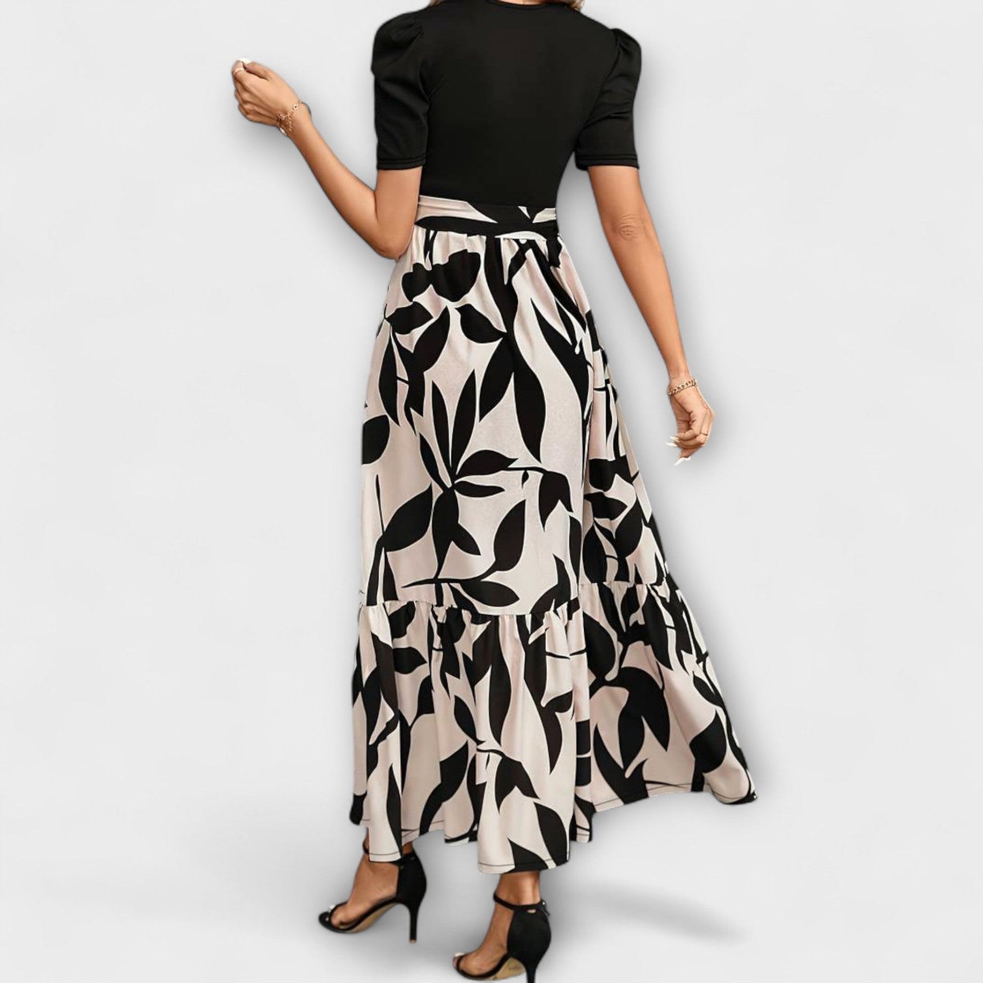 Luna - Vestido de verano con estampado floral y escote redondo