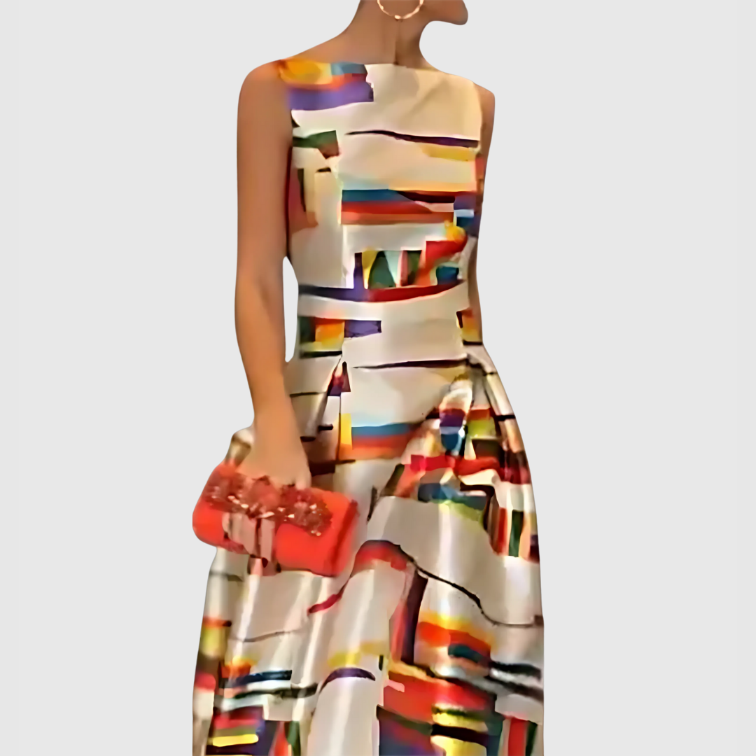 RICZEL - VESTIDO MAXI DE IMPRESIÓN MULTICOLOR