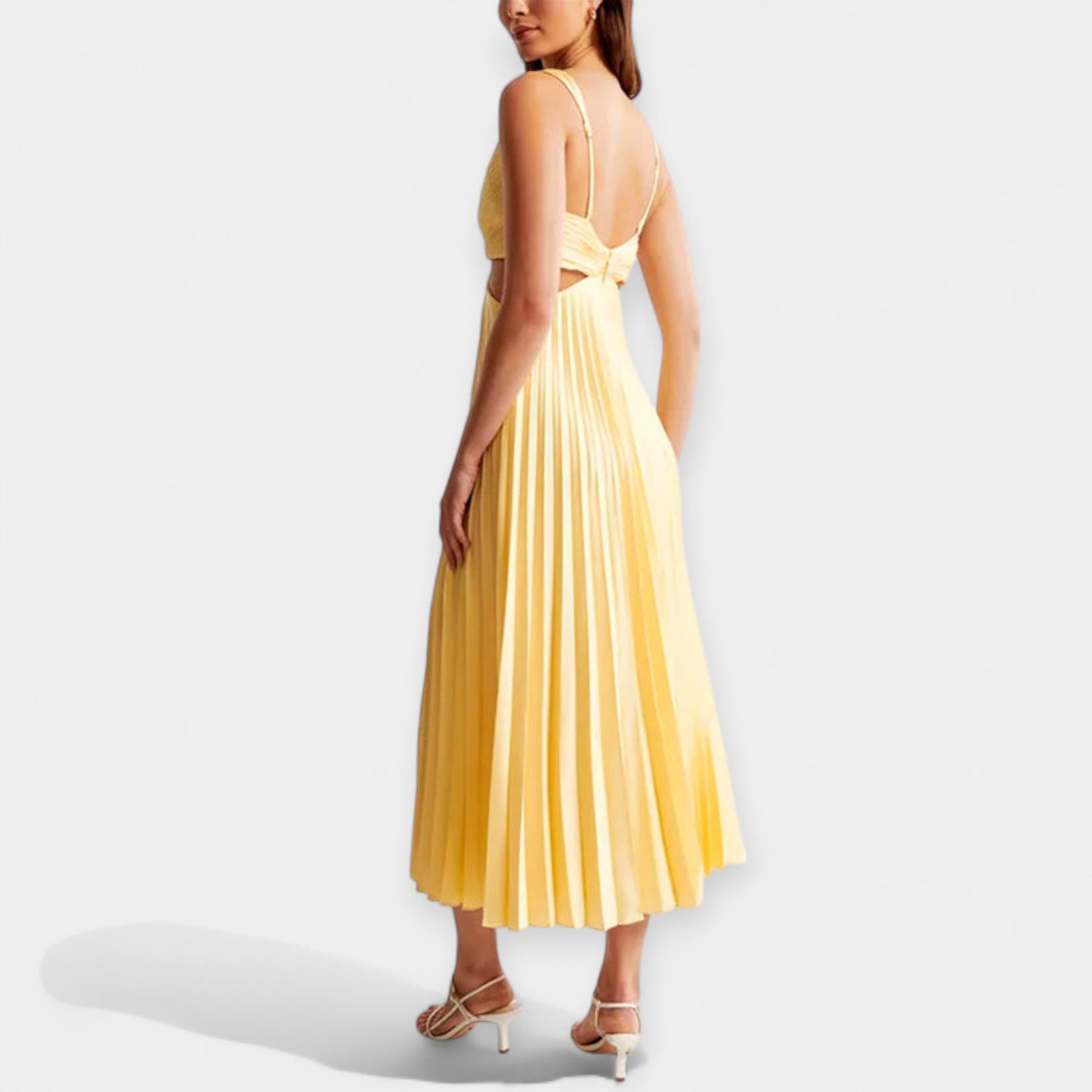 Vestido Maxi con Diseño Plisado