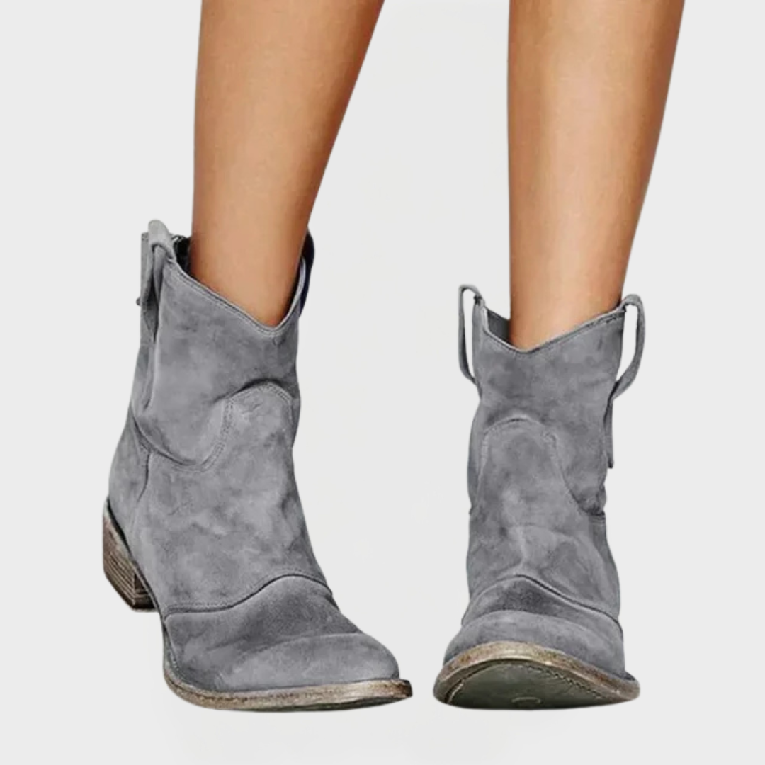 Botas de Tobillo Retro Western con un Toque Chic