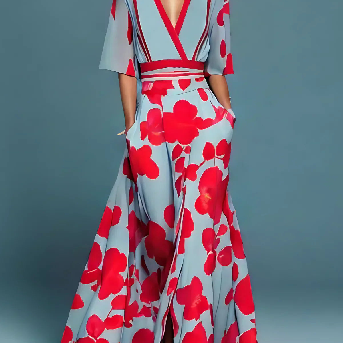 Evie - Vestido Elegante con Patrón de Flores