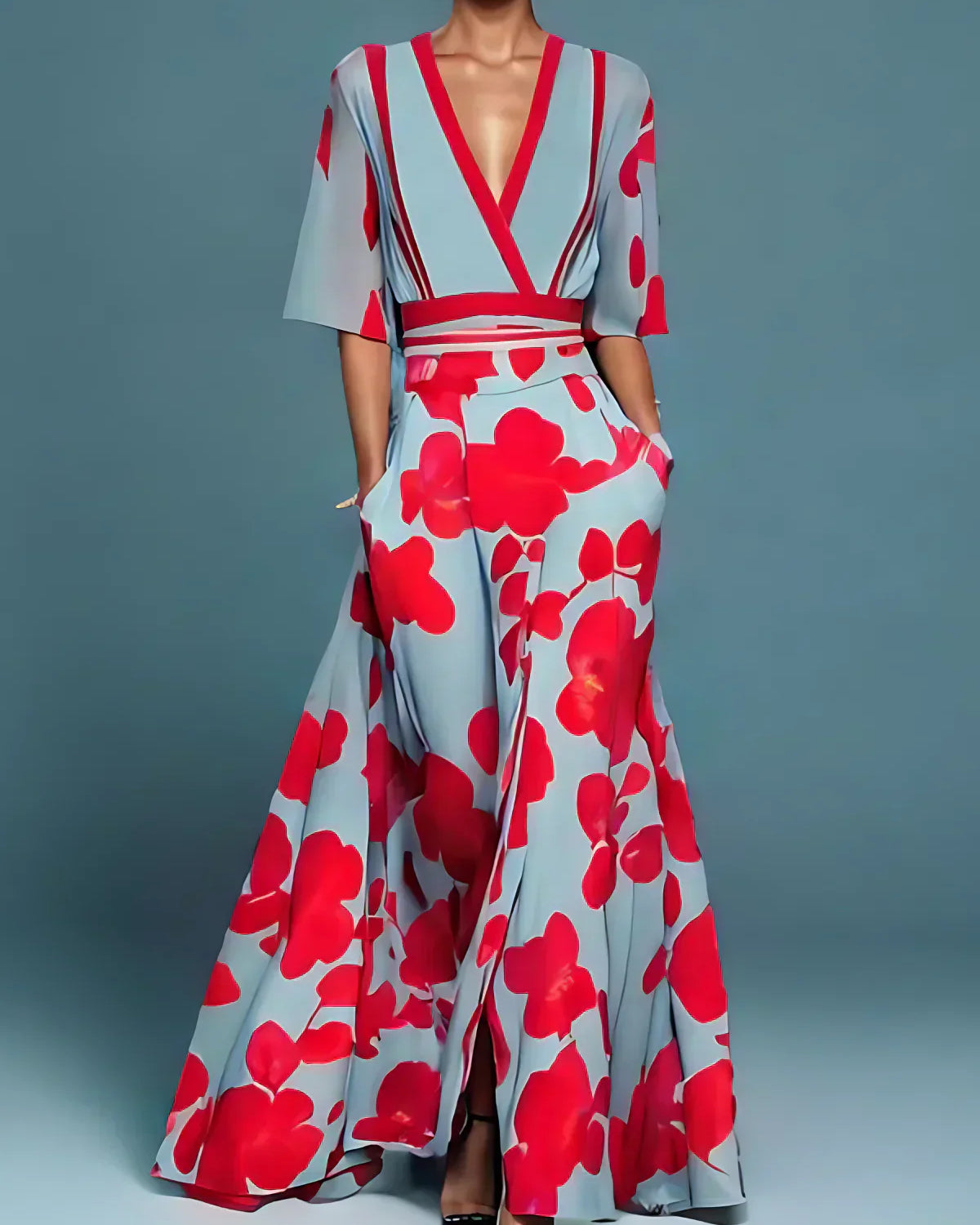 Evie - Vestido Elegante con Patrón de Flores