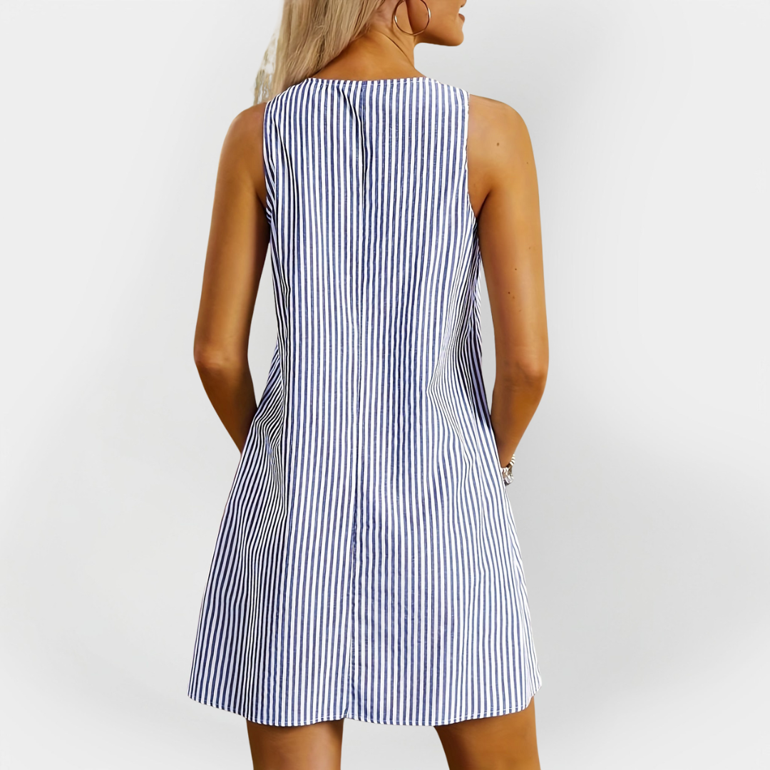 Vestido Sin Mangas a Rayas