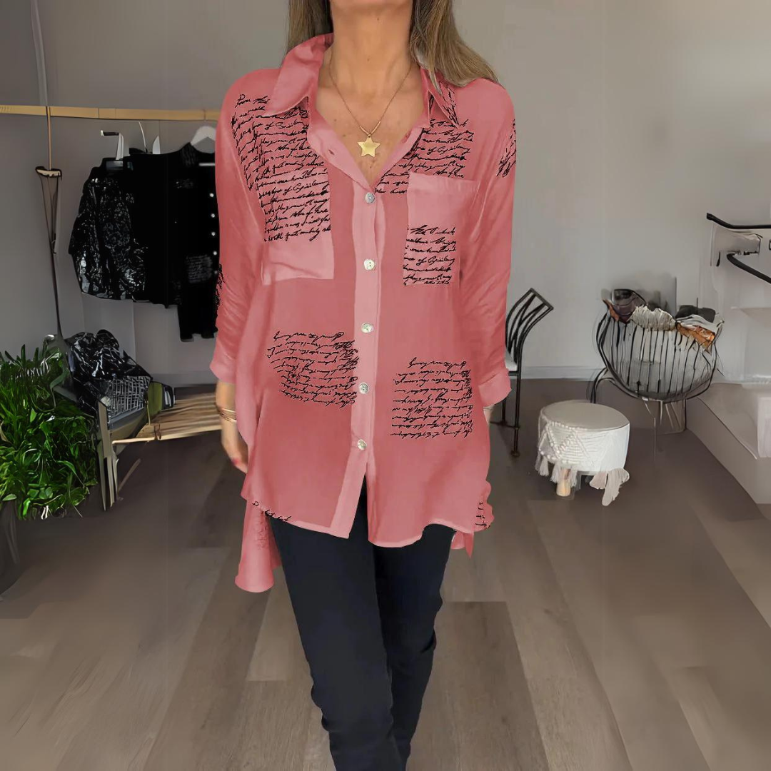 Skylar – Camisa de Botones Escrita a Mano