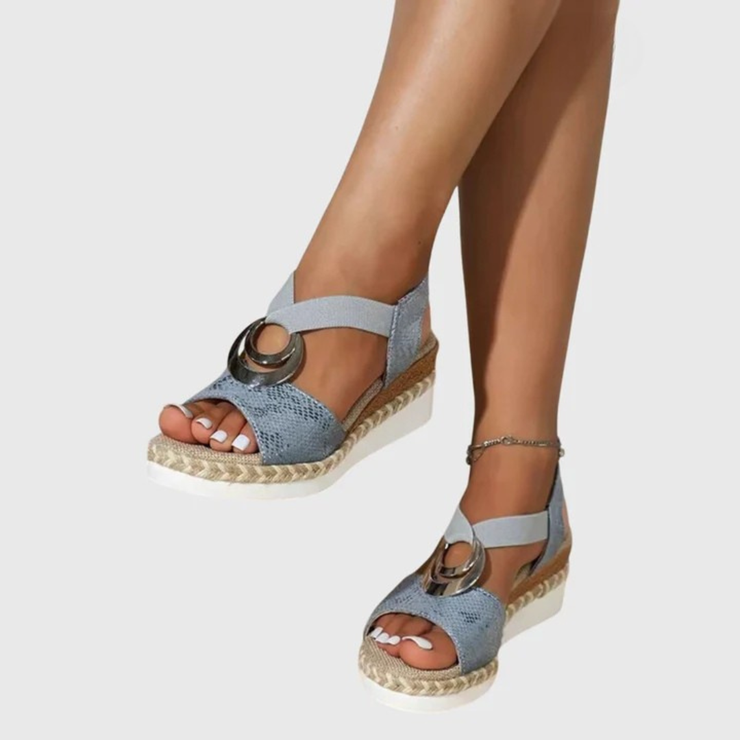 Olalla | Sandalias con Cuña y Correa Ajustable para Mujer