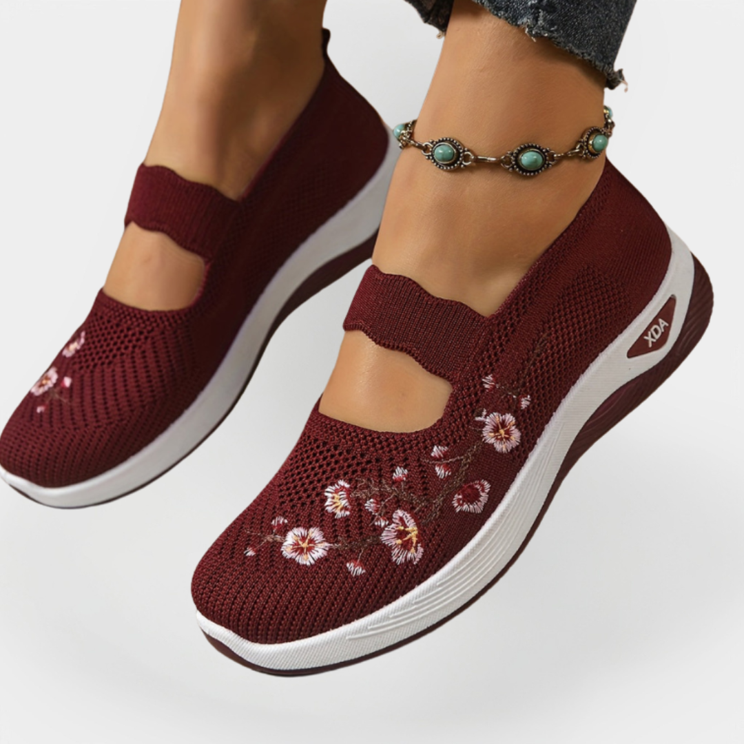 Zapatos Ortopédicos con Bordado Floral