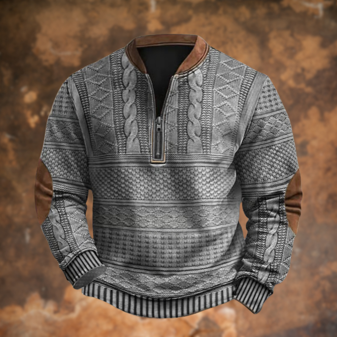 FORD – SUÉTER PULLOVER DE MEDIA CREMALLERA TEXTURADO