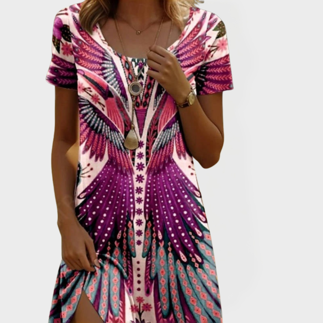 Vestido Vintage con Mangas Cortas