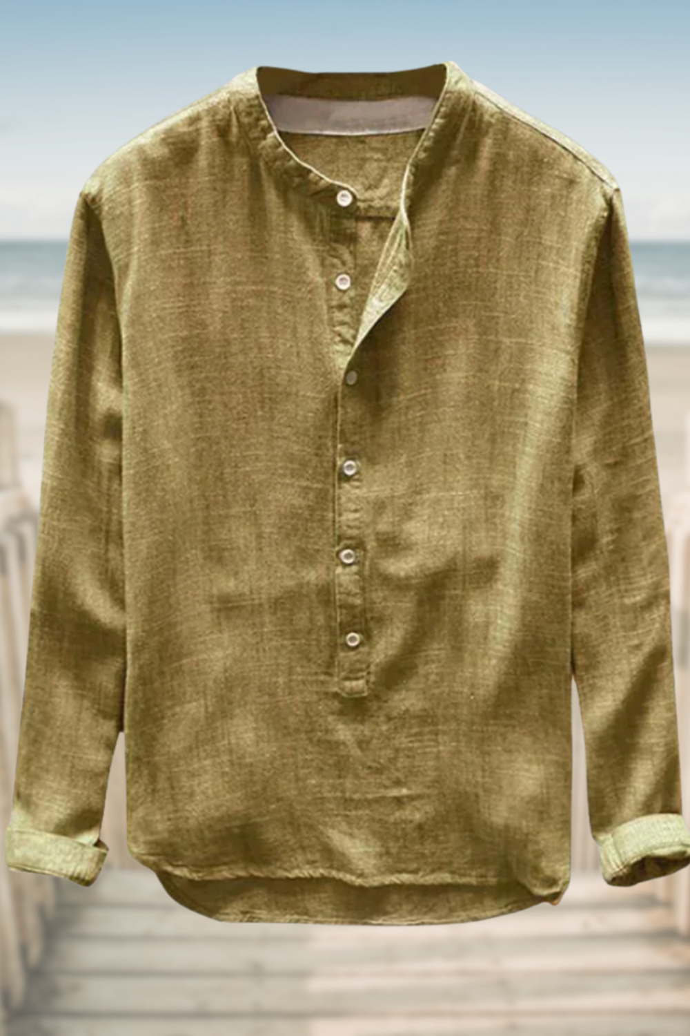 ETHAN – CAMISA CON CUELLO MANDARÍN RELAJADA
