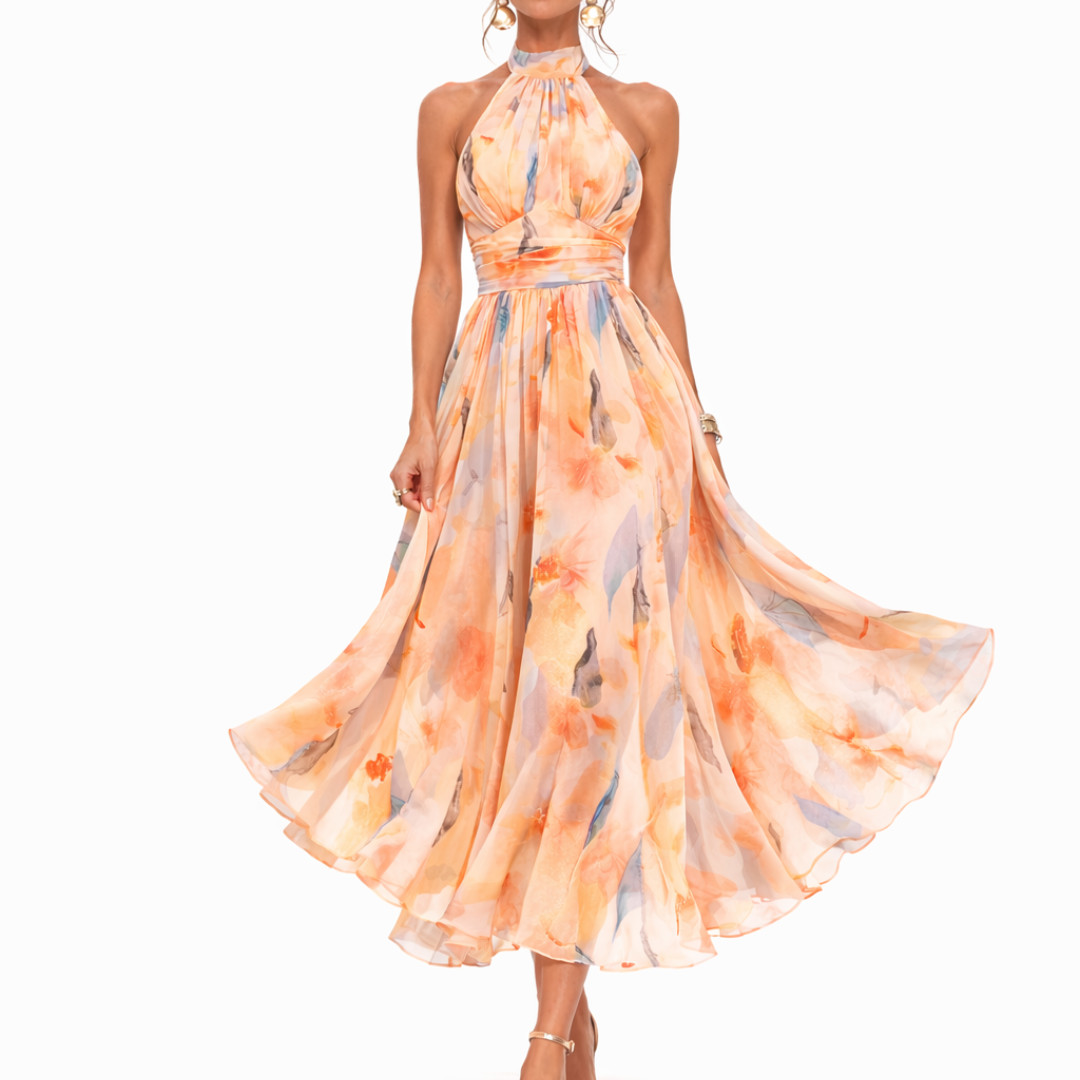 Ulani - Vestido Maxi de Cuello Halter Ligero