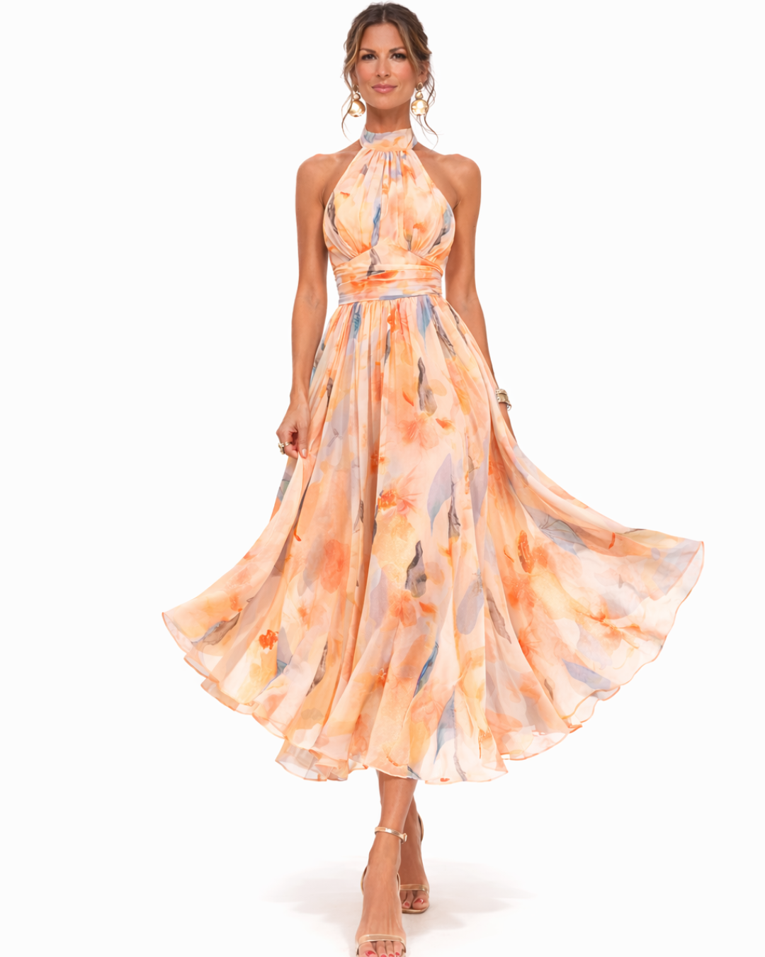Ulani - Vestido Maxi de Cuello Halter Ligero