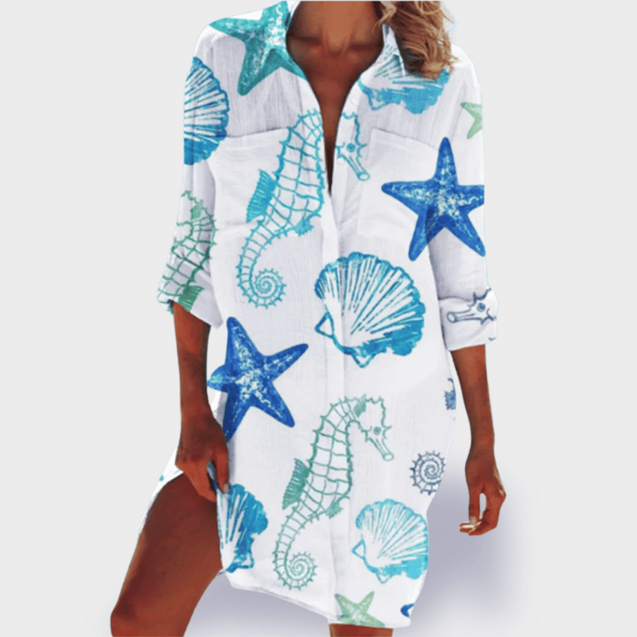 Tessa – Camisa de Impresión Veraniega Vibrante