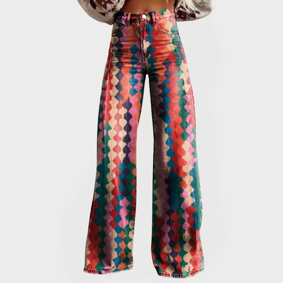 Jeans Coloridos con Piernas Anchas para Looks Modernos