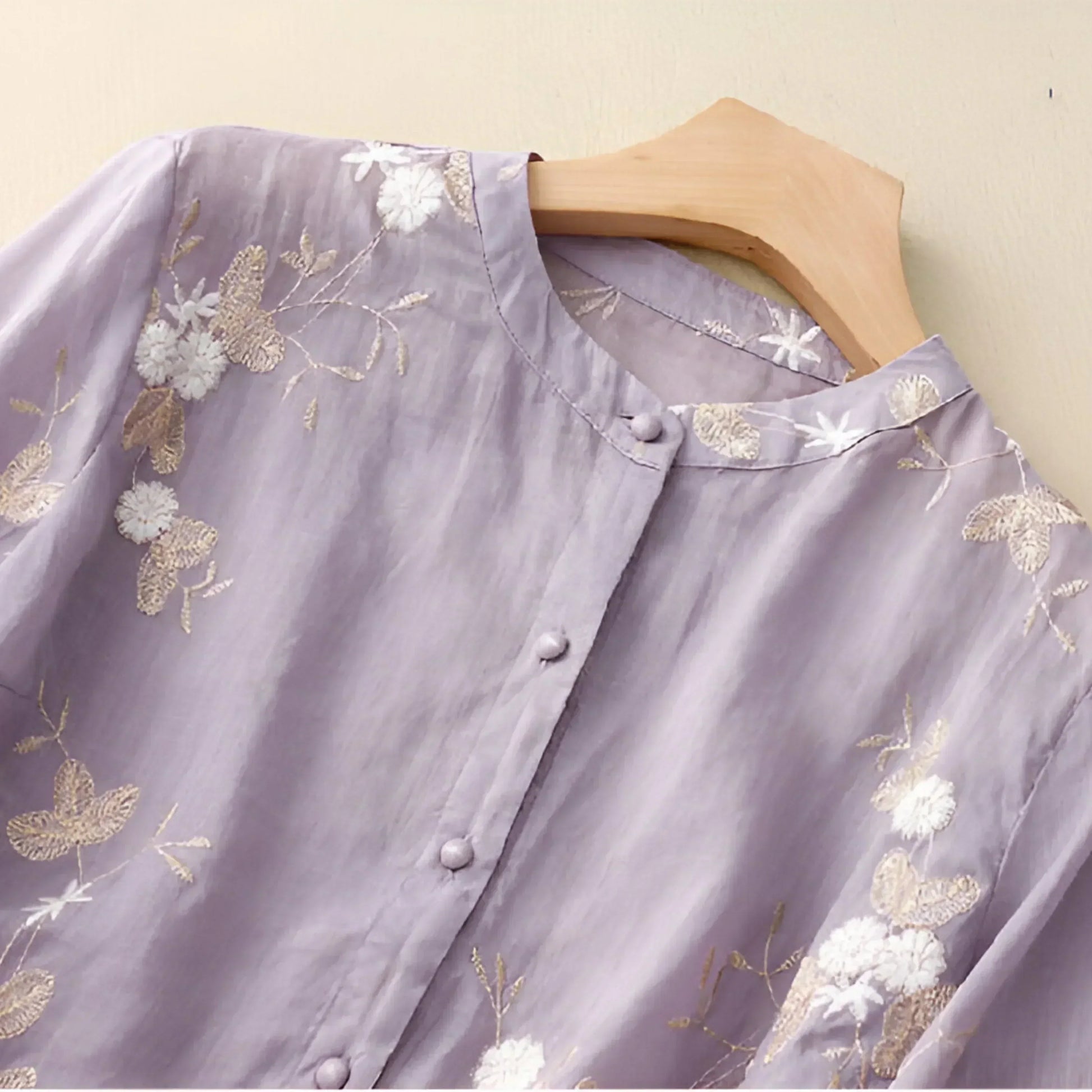 Peyton - Top de Algodón con Flores Bordadas