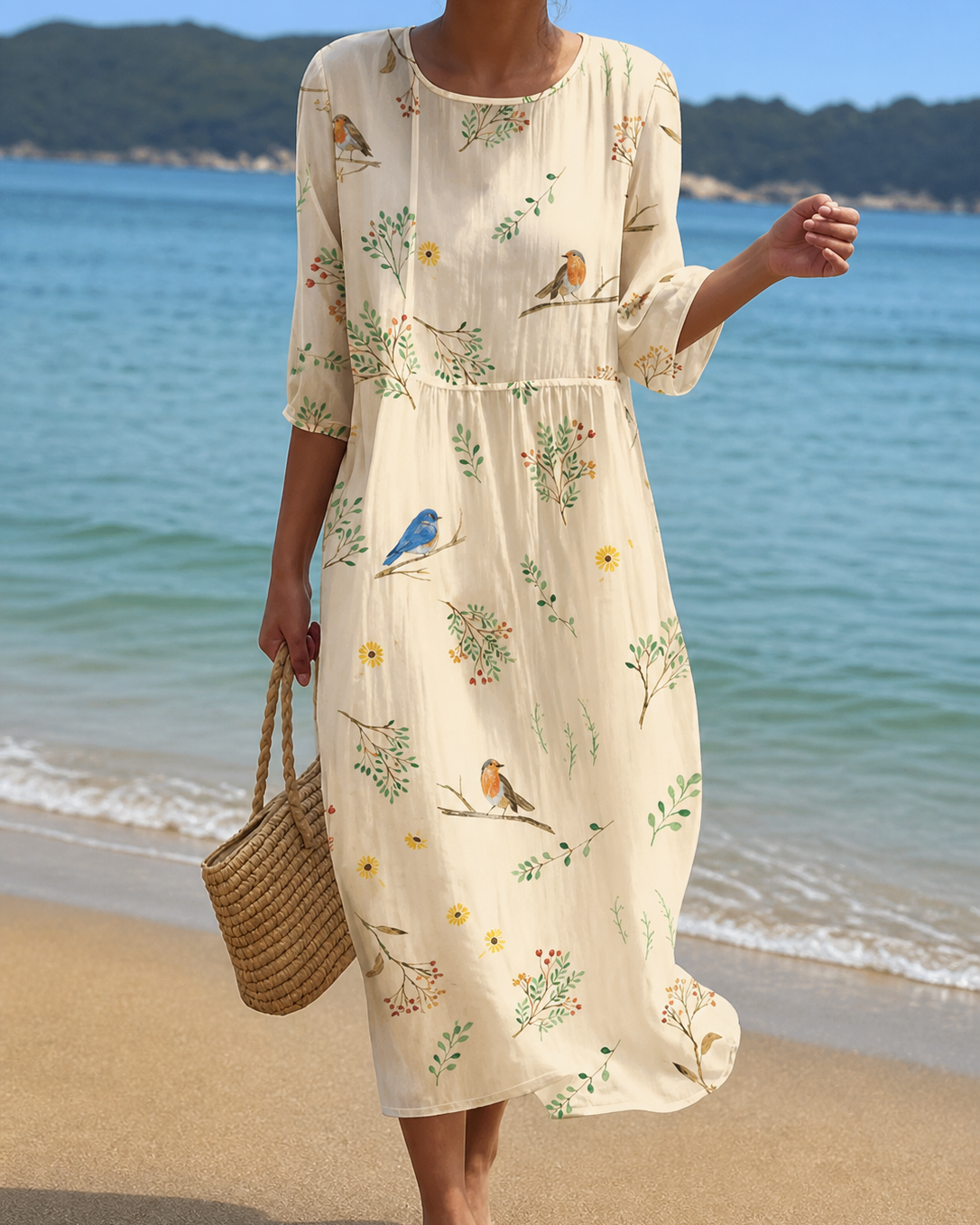 Vestido casual de mujer con estampado floral