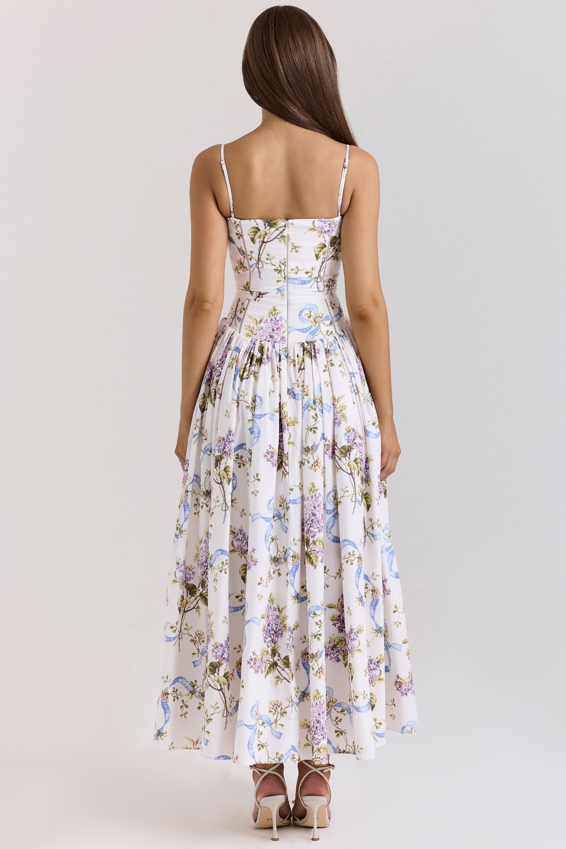 Daisy | Vestido Midi de Flores con Cintura Recolectada