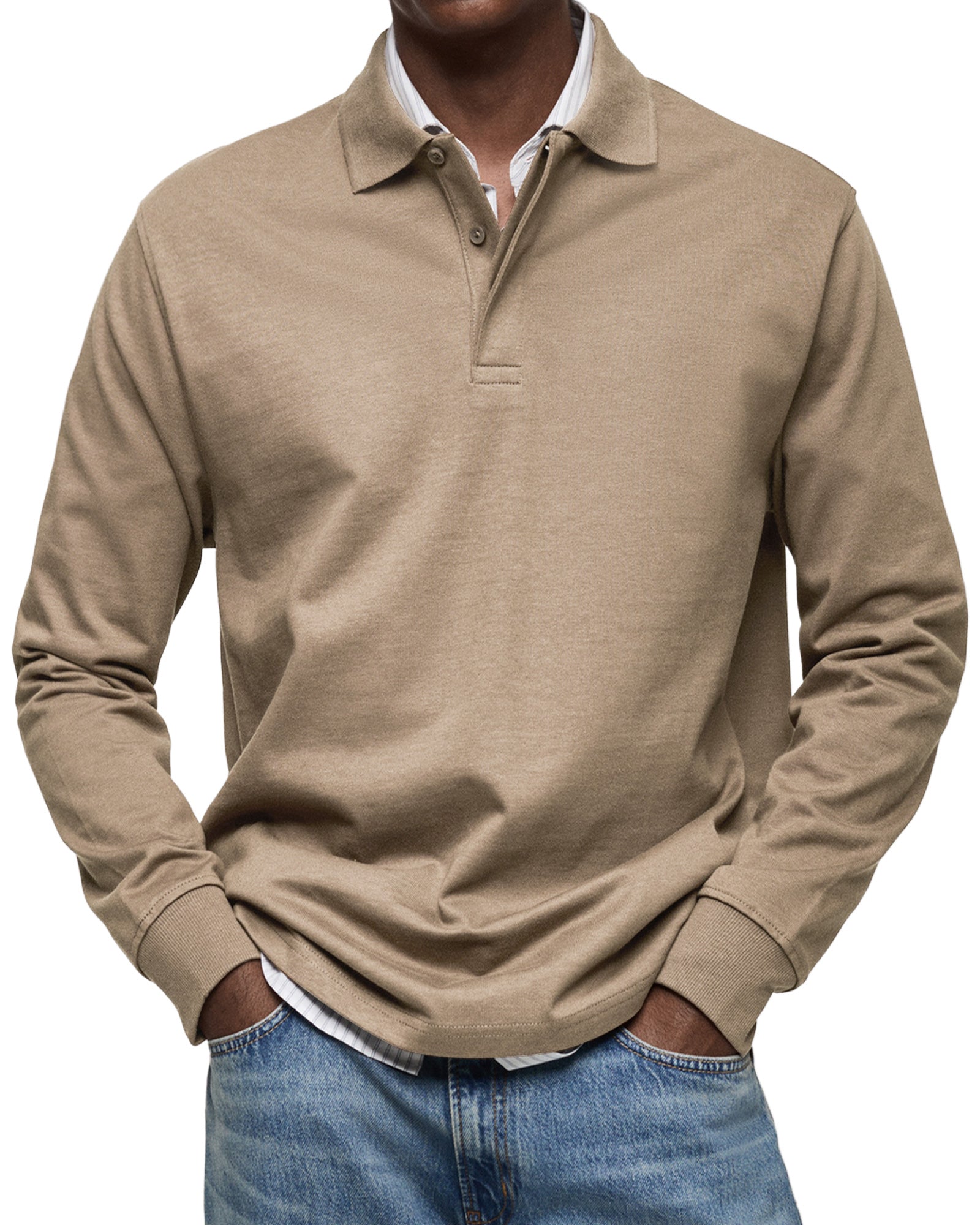 ALJUR - POLO CASUAL DE MANGA LARGA