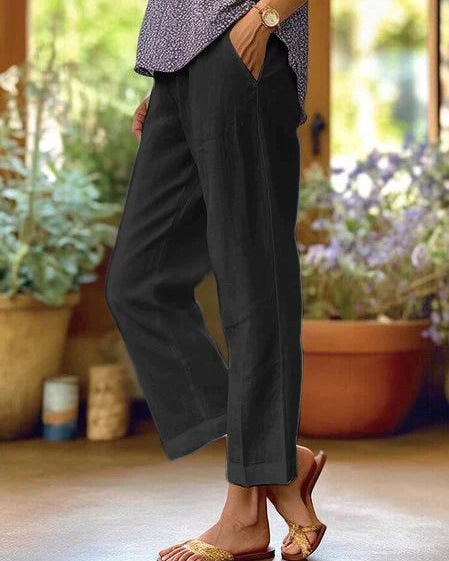 Wendolina | Pantalones rectos para mujer con tejido suave | Cómodos